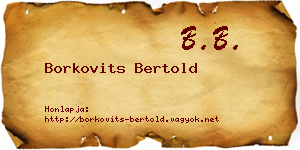 Borkovits Bertold névjegykártya